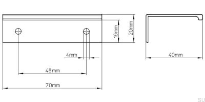 Uchwyt meblowy krawędziowy 2446 Metalowy czarny