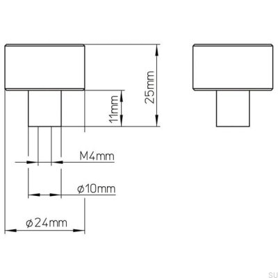 Gałka meblowa 2464 24 Nikiel szczotkowany