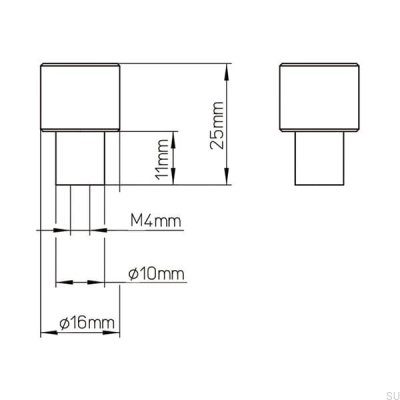 Gałka meblowa 2464 16 Metalowa czarna