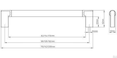 Uchwyt meblowy podłużny 2457 128 Metalowy czarny