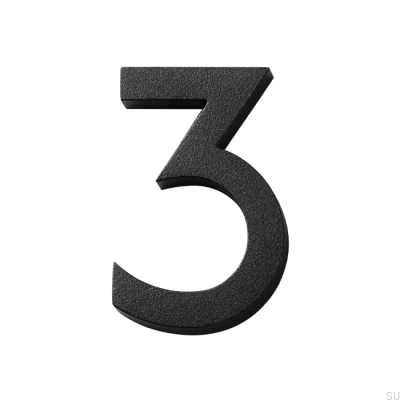 Numer domu Modern mała cyfra 3 Aluminium