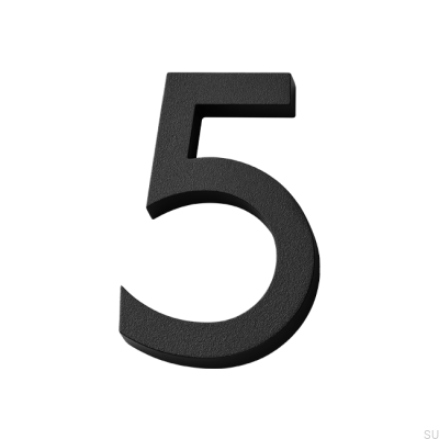 Numer domu Modern mała cyfra 5 Aluminium