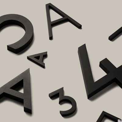 Numeracja domu Modern mała litera B Aluminium