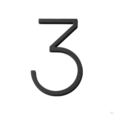 Numer domu duża cyfra 3 Aluminium