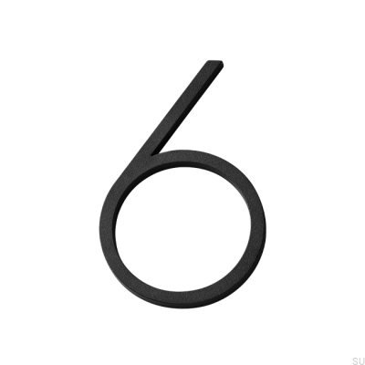 Numer domu duża cyfra 6 Aluminium