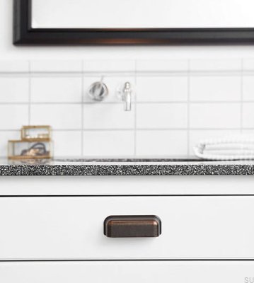 Uchwyt meblowy muszlowy Port 96 Metalowy Antyczny Brąz