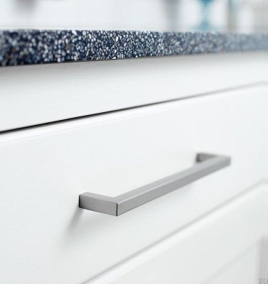 Uchwyt meblowy podłużny Square 10 128 Stalowy szczotkowany