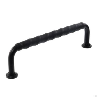 Uchwyt meblowy podłużny LL 1353 96 Czarny z czarną skórą 