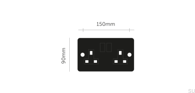 Gniazdo podwójne Typ G UK 2G Mosiężne Standard Brytyjski