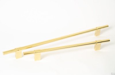 Uchwyt meblowy podłużny Line Big 224 Mosiężny Polerowany Nielakierowany