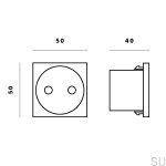 rysunek techniczny modułu do Euro Plate wtyczki Euro