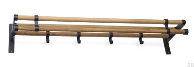 Półka z wieszakami Elegant Plus Dębowa z aluminium