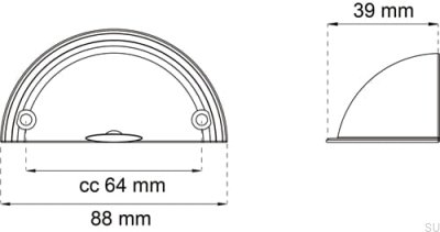 Uchwyt meblowy muszlowy Nathalie 64 Miedziany polerowany (2 sztuki)