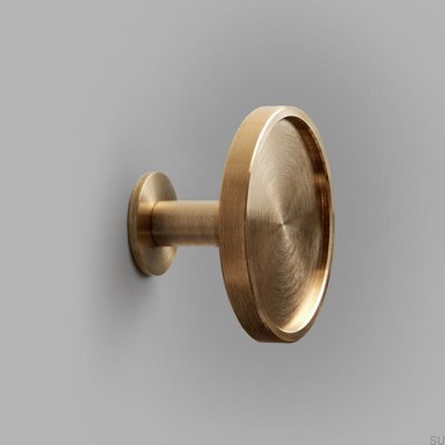 Wieszak ścienny Ina L W Mosiężny Szczotkowany Nielakierowany