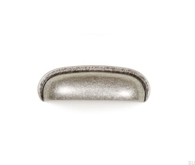 Uchwyt meblowy muszlowy Aura 64 Antyczny srebrny