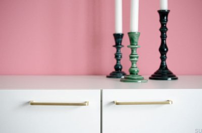 Uchwyt meblowy podłużny Thread 128 Mosiężny Szczotkowany Nielakierowany