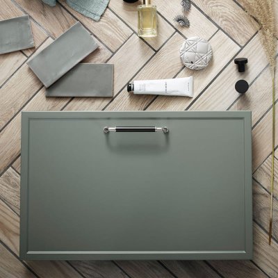 Uchwyt meblowy podłużny Brohult M 96 Nikiel Polerowany z czarnym