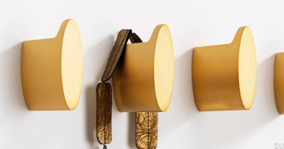 Wieszak ścienny Takk Złoty Szczotkowany Eco