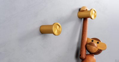 Wieszak ścienny Round Złoty szczotkowany Eco