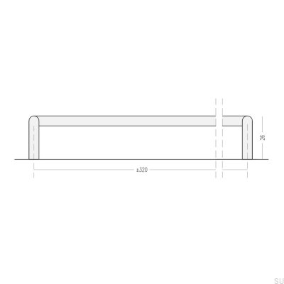 Uchwyt meblowy podłużny Ava L 320 Mosiężny Polerowany