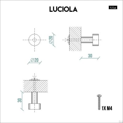 Gałka meblowa Luciola 20 Stalowa szczotkowana