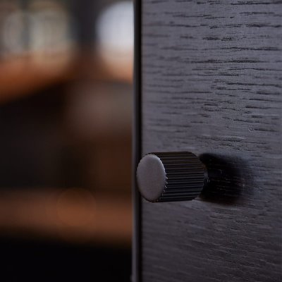 Gałka meblowa Helix Stripe Metalowa Czarna