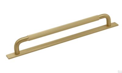 Uchwyt meblowy podłużny z podkładką Helix Stripe 224 Złoty Szczotkowany