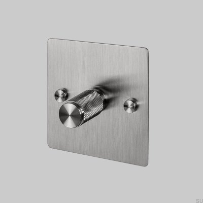 Ściemniacz LED Cross 1G 120W Stalowy Srebrny Standard Brytyjski