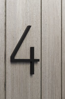 Numer domu duża cyfra 4 Aluminium 