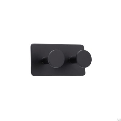 Wieszak ścienny Base 210-2 Metalowy Czarny Mat