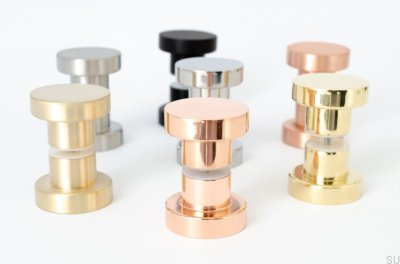 Gałka drzwiowa Dwustronna  Dot 40 Aluminiowa Szczotkowana