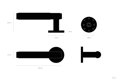 Klamka drzwiowa Cross 38 Stalowa Srebrna