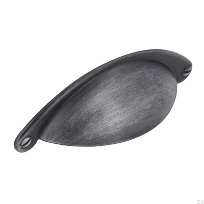 Uchwyt meblowy muszlowy 1761 64 Antyczny Srebrny Szczotkowany