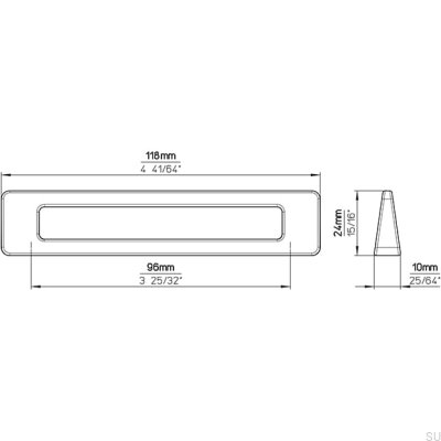 Uchwyt meblowy podłużny 2394 96 Nikiel Szczotkowany