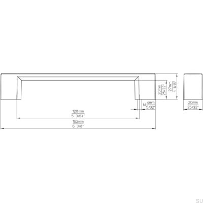 Uchwyt meblowy podłużny 2157 128 Chrom Polerowany 