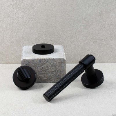 Klamka do drzwi Helix 200 Metalowa Czarna Standard Skandynawski