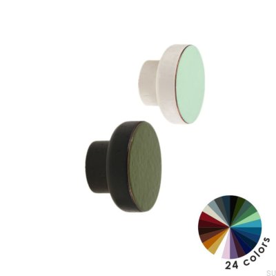 Gałka meblowa Simple Black 40 Drewniana Emaliowana Ultramaryna