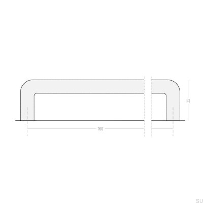 Uchwyt meblowy podłużny Isa Wave 160 Mosiężny Szczotkowany