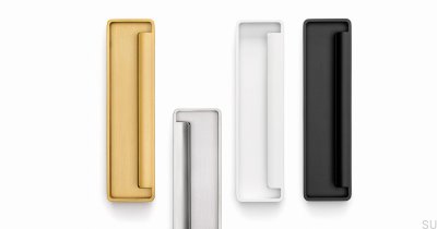 Uchwyt meblowy wpuszczany Fold Metalowy Biały Mat