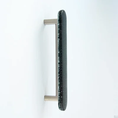 Uchwyt meblowy podłużny Round 128 Szklany Czarny