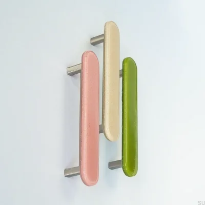 Uchwyt meblowy podłużny Round 128 Szklany Miodowy