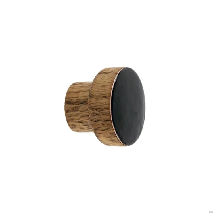 Galki do mebli SIMPLE emaliowane 3 cm - olej przyciemniajacy - czarny.webp