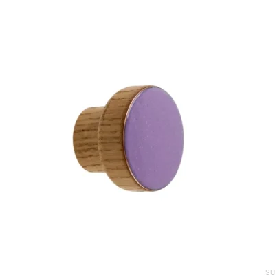 Gałka meblowa Simple Drewniana Emaliowana Fioletowa Olej Bezbarwny Półmat