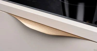 Uchwyt meblowy krawędziowy Noma 0254 128 Aluminiowy Złoty Szczotkowany Cava