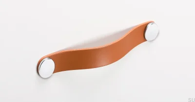 Uchwyt meblowy Flexa 128 Skórzany Beżowy  ze Srebrnym