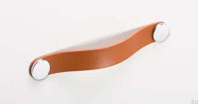 Uchwyt meblowy Flexa 160 Skórzany Beżowy  ze Srebrnym