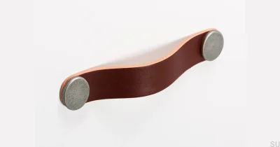 Uchwyt meblowy Flexa 128 Skórzany Brązowy z Cyną