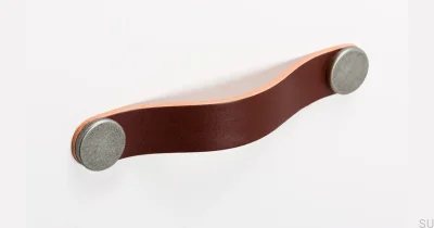 Uchwyt meblowy Flexa 160 Skórzany Brązowy z Cyną