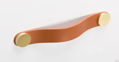 Uchwyt meblowy Flexa 160 Skórzany Beżowy ze Złotym