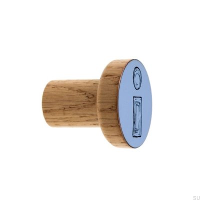 Wieszak ścienny Alfabet Drewniany Błękitny Emaliowany - Olej Bezbarwny Półmat